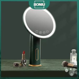 Miroirs compacts 3 couleurs LED vanité maquillage miroir lumière support rechargeable lumière voyage lampe portable avec interrupteur maquillage cosmétique table bureau 231202