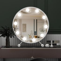 Compacte spiegels, dimbare gloeilamp, 3 standen, LED-make-upspiegel, make-upverlichting, dressing, kapperszaak, slaapkamer, badkamer, camping, feest, cosmetische wandlamp 231109