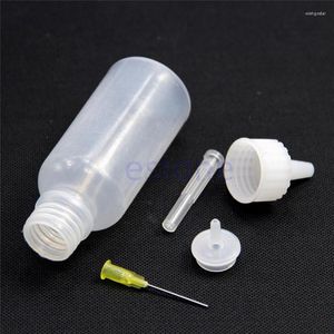 Espejos compactos 3 unids/lote 50ml botella de líquido transparente de plástico para pasta de fundente de soldadura de colofonia con 1 aguja botellas recargables Squeeze transparente