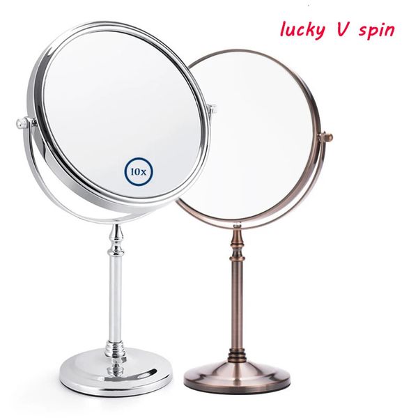 Miroirs compacts Miroir de maquillage à grossissement 5X 7X 10X de 8 pouces, miroir cosmétique de bureau professionnel rotatif à 360 degrés, loupe double face de 8 pouces 231120