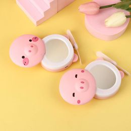 Miroirs compacts outil de bain ventilateur pliant batterie interne Rechargeable dessin animé cochon lumière LED miroir de maquillage de vanitéCompact
