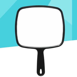 Miroirs compacts miroir à main noir avec la main de coiffure grand maquillage de salon Q240509