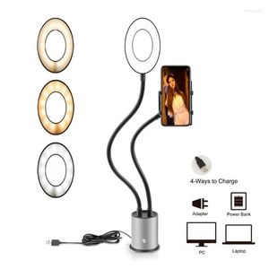 Miroirs compacts caméra téléphone remplir lumière anneau lampe pour Selfie vidéo en direct Studio Pographie miroirs de maquillage compact