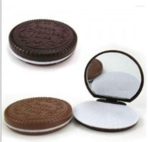 Miroirs compacts Miroir de maquillage en forme de biscuit au chocolat mignon avec peigne Lady Women Tool Pocket Home Office Use / par DHL 1000pcs