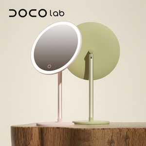 Espejos compactos DOCO Espejo de maquillaje Mini escritorio Luz LED ajustable Textura de metal de alta calidad Perfecto para regalar 230826