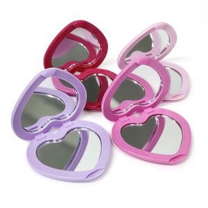 Espejos compactos Espejos de mano en forma de corazón 2 mini espejos de maquillaje de alta calidad espejos de corazón de moda 231202