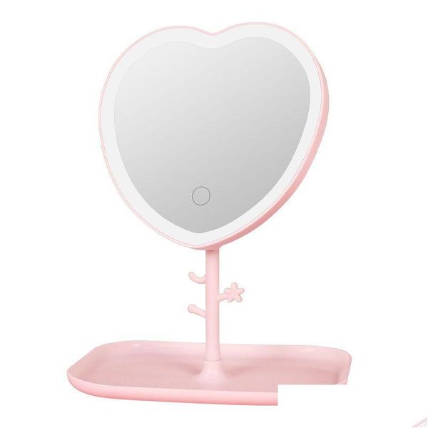 Miroirs compacts Making Mirror Makeup LED avec étudiant léger Femme Dormitory Bureau de stockage Drop Livraison de la santé des outils de beauté AC OTWBY