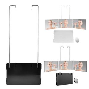 Compacte spiegels verlichte wand gemonteerde 3-weg make-up scheerspiegel met hoogte verstelbare telescopische haken en 10x vergroting Mirrorco