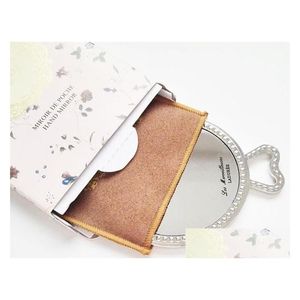 Compact Mirrors Laduree Les Merveilleuses Miroir de Poche Hand Mirror Vintage Metal Holder Pocket Cosmetics Make -up met Carry Bag Re DH6MK