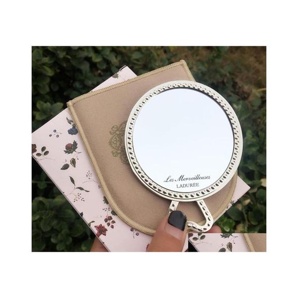 Miroirs Compacts Laduree Les Merveilleuses Miroir De Poche Miroir À Main Vintage Support En Métal Poche Cosmétiques Maquillage Avec Sac De Transport Re Dhcqg