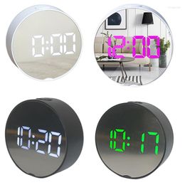 Miroirs compacts LED réveil numérique USB bureau électrique horloges de chevet avec Snooze Date température 12/24 heures pour chambre bureau