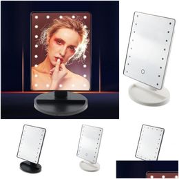 Miroirs compacts LED pour les outils de maquillage de ladys Portable Lavage Mirror Lampe peut s'asseoir sur la batterie de haute qualité 16 lumière et 22 stock Amazon Otqeh