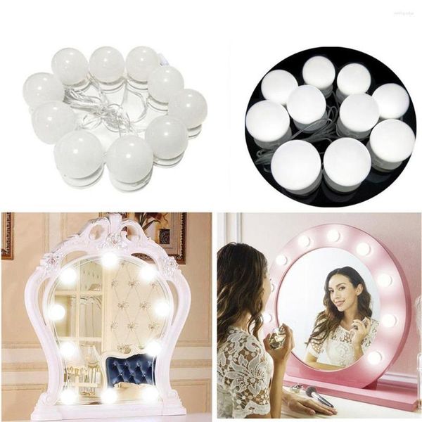 Miroirs compacts Kit d'éclairage de miroir de courtoisie LED Blanc à intensité variable 5 cm/2 pouces 6 cm/2,4 pouces Ampoules DC 12 V