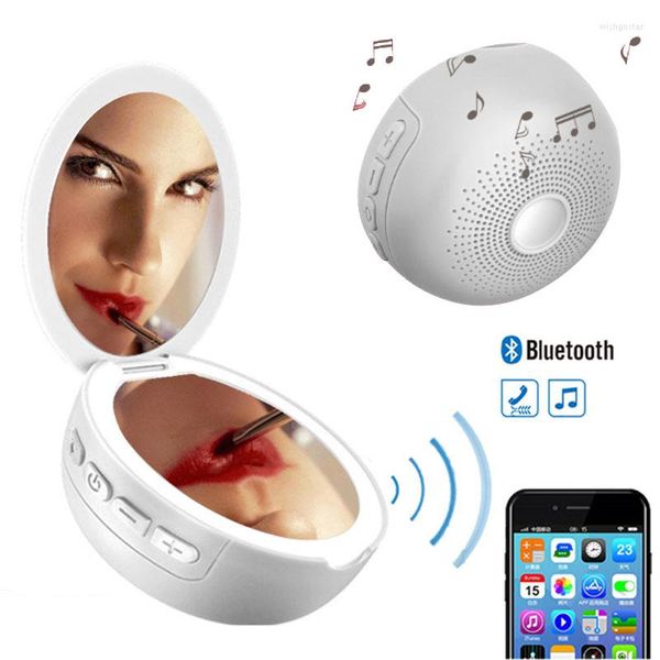 Espejos compactos Espejo de maquillaje con LED 3X Aumento Inalámbrico Altavoz Bluetooth Luz de relleno Tocador de belleza portátil a granel