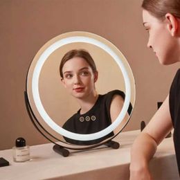 Espejos compactos Espejo de maquillaje con luz LED Portable Capacitación de viaje 15x Aumento de la habitación Cosmética Cosmética Regalo Q240509