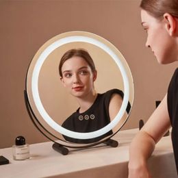 Compact Mirrors Make -up Mirror met LED -licht voor reizende draagbare ijdelheid Mirroir met 10x vergrootcompect cosmetica Mirror Gift voor slaapkamer 231102