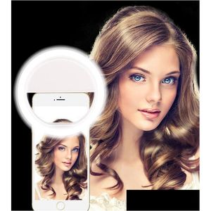 Miroirs Compacts Téléphone Mobile Selfie Led Anneau Flash Lentille Beauté Remplir Lumière Lampe Portable Clip Pour Caméra Cellulaire Smartphone Drop Deliver Dhvtq