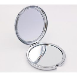 Espejos compactos Nuevo espejo de bolsillo Sier Espejos compactos en blanco Ideal para bricolaje Maquillaje cosmético Regalo de fiesta de boda 9545248 Entrega de gota Hea Dhvog