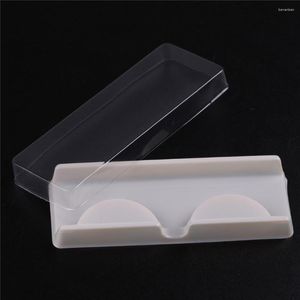 Compact spiegels Verpakkingsdoos voor wimper blanco wimper plastic verpakking transparant deksel witte lade groothandel (100sets/lot)