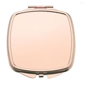 Miroirs compacts miroir de sac à main Portable Rose doré maquillage poche pliante pour voyager Camping-forme carrée arrondie Style-