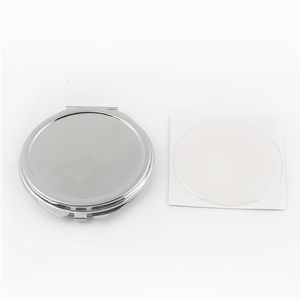 Compact spiegels dunne lege gepersonaliseerde spiegel gunsten ronde metaal zilveren make -up promotionele cadeau 230520