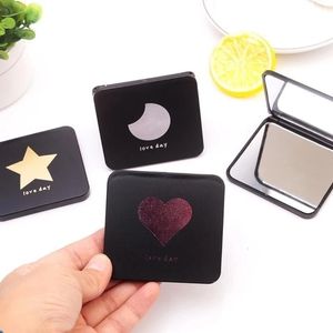 Compact Mirrors Tshou560 Mini Square Makeup Mirror Portable Hand dubbelzijdige ijdelheid opvouwbare 230520