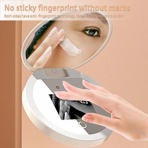 Compact Mirrors UV Camera Visualize Sunscreen Makeup Mirror With Lights For Sunscreen Handheld LED Light Cosmetic Make Up Mirror 231109