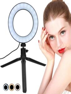 Miroirs compacts Miroir de vanité LED Live Streaming Light Dimmable Selfie Ring Caméra Cercle Remplissez avec trépied Maquillage Lights2135207