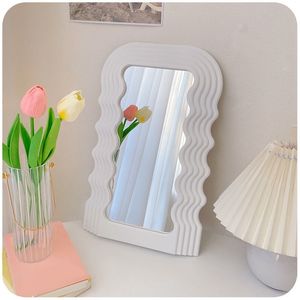 Miroirs compacts en verre blanc, miroir de maquillage de luxe de Style médiéval, décoration de maison, cadeau de décoration créatif 230826