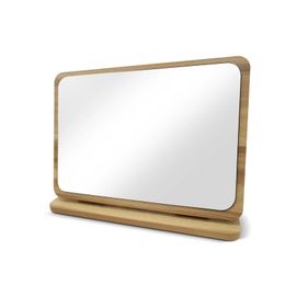 Compacte spiegels Houten bureauspiegel Draaibaar Enkelzijdig Make-uptafelspiegel Draagbaar Afneembaar aanrecht Privékamer High-Definition Make-up 231021