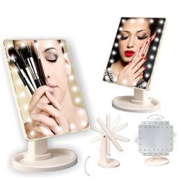 Miroir de luxe professionnel compact de miroir de maquillage d'écran tactile de LED avec 16 22 lumières de LED miroir de maquillage de table réglable de 360 degrés