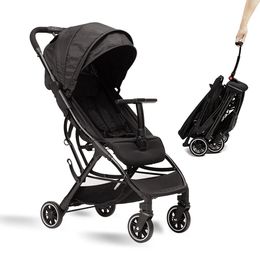 Compacte paraplu-kinderwagen voor vliegtuig, opvouwbare kinderwagen met één hand, kinderwagen voor pasgeboren baby's met verstelbare rugleuning /