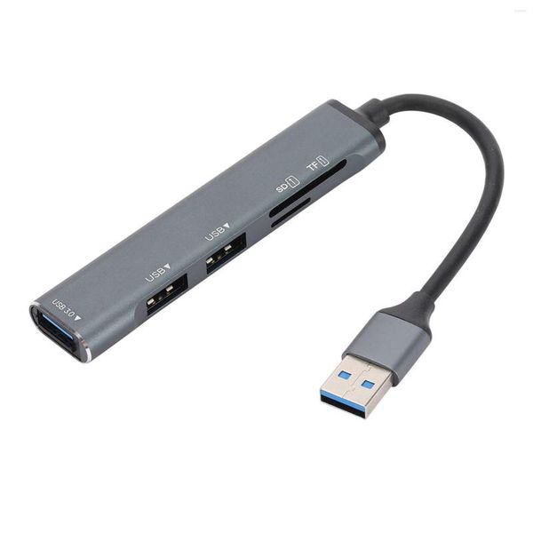 Hub USB 3.0 compact avec lecteur de carte TF/SD répartiteur multi-ports en alliage d'aluminium pour appareils informatiques équipement électronique