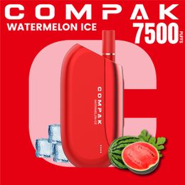 COMPAK Design par Snowwolf Original 7500 bouffées de Vape jetables Puff Vapes jetables Puff 5% E-Cigarette 650 mAh Type-C saveurs de fruits