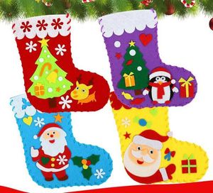 Vergelijk met Soortgelijke Items Christmas Kousen Decoratie Geschenken Tassen Kinderen Kleuterschool DIY Snowman Santa Candy Bag Xmas Tree Toy Gift Bag levert Pandents