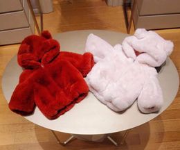 Vergelijk met vergelijkbare items nieuwe babymeisje winter jas mode wollen jas baby cartoon konijn oren capuchon jas dik warm la45779998