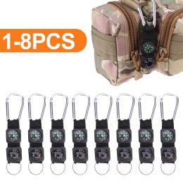 Compasse 3 en 1 Multipass Multifonction Keychain Thermomètre Thermomètre Camping Tools de survie mini-carabiner pour le camping Tool de randonnée