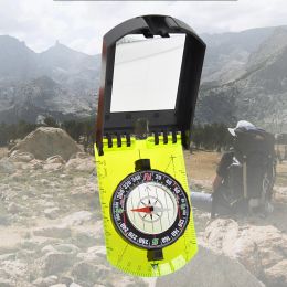 Compass Compass Scale Map Map Ruler Mirror Compass avec flip multifonctionnel pour la randonnée en plein air sur la survie de la survie