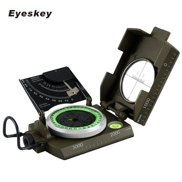 Compass Eyeskey Mulitifuncional Supervivencia al aire libre Militar Military Compass Camping Improifer Water Geological Compass Equipo de navegación digital