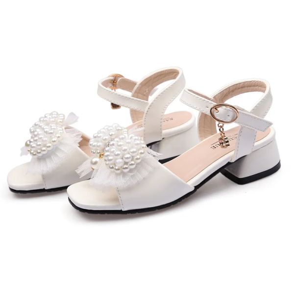 Compass Moda Verano Charol Niños Bowtie Pearl Rhinestone Zapatos Sandalias Niñas Zapatos de Playa 3 4 5 6 7 8 9 10 11 12 13 años