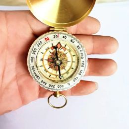 Compass Navigation Compas Portable Compass Travel par marche survival Pocket Gold Gold Compass High Quality Camping Gift Randonnée Sports