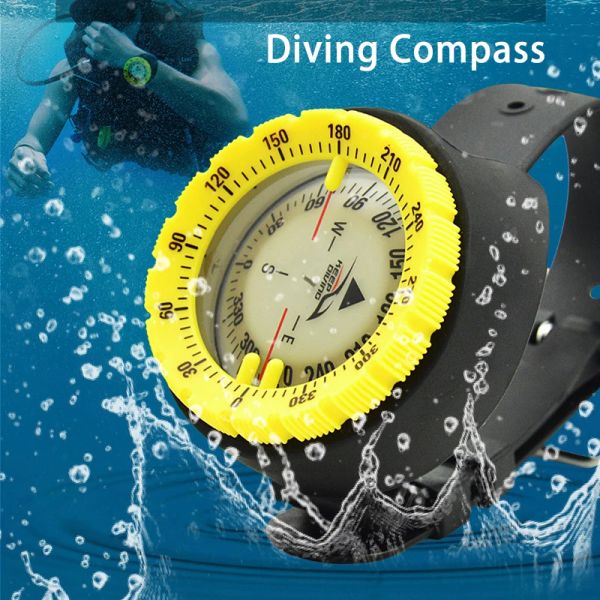 Brújula Brújula para exteriores Brújula de buceo profesional Navegador impermeable Reloj digital Brújula de buceo para nadar bajo el agua