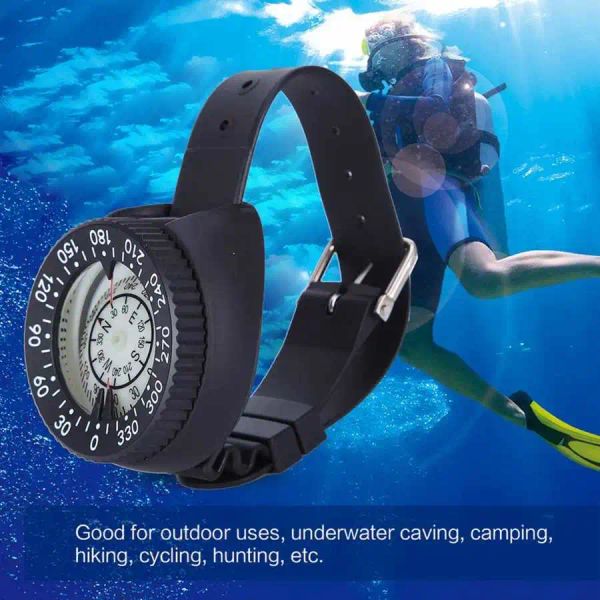 Boussole de plongée étanche, Portable, pour activités sous-marines et extérieures, avec bracelet de montre, cadran luminescent