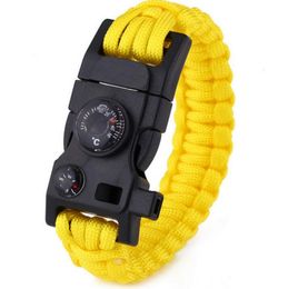 Boussole clé thermomètre multifonction Bracelet de survie chasse tactique randonnée d'urgence Bracelets de sauvetage kits d'évasion