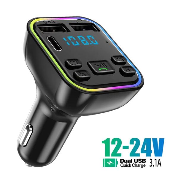 Compatible con cargador de coche rápido 5,0, reproductor Mp3, disco U, llamada, compatible con manos libres, Bluetooth, modulador Fm, transmisor Fm