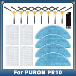 Compatibel voor Puron PR10 Robot Vacuümreiniger Reserveonderdelen Accessoires Zijborstel HEPA Filter MOP RAAD DOOF