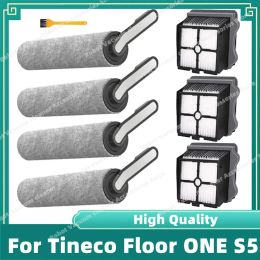Compatible pour Tineco Floor One S5 Pièces d'aspirateurs Brosse à rouleaux souples et filtre Remplacement des accessoires de lavage humides et secs