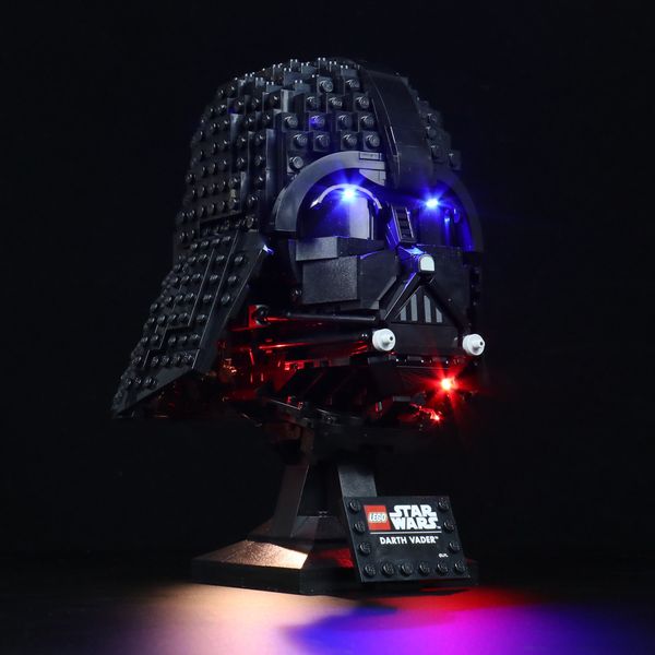 Compatible avec les lumières LED de casque Dark Vader 75304 Star Vader (LIDS LED uniquement, les modèles de blocs non inclus)