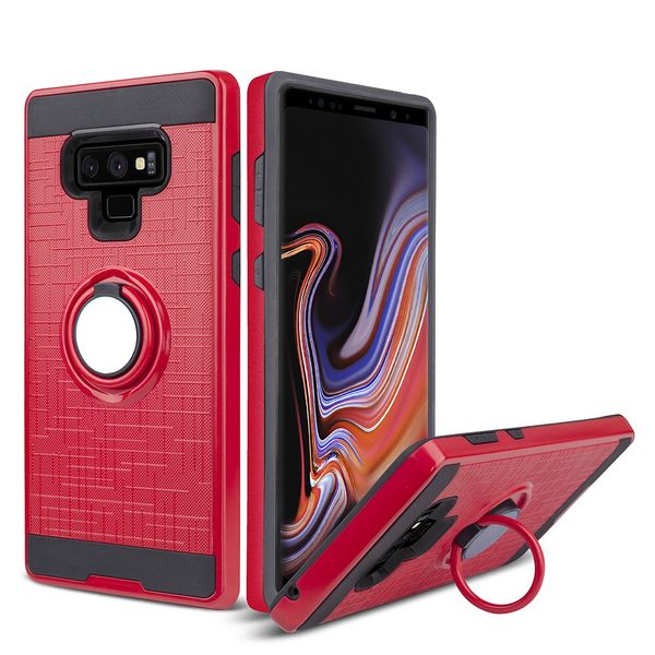 Compatible avec Galaxy S9/S9 Plus/S8/S8 Plus/Note8/Note9 Coque avec anneau rotatif à 360 intégré, support magnétique pour voiture, protection mince.