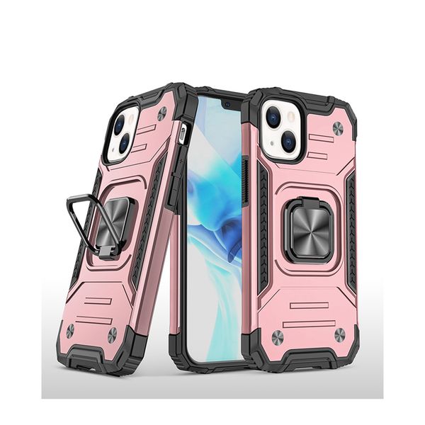 Compatible con iPhone 13 con protector de pantalla y soporte Armor Funda para teléfono móvil Funda protectora ligera anticaídas y golpes